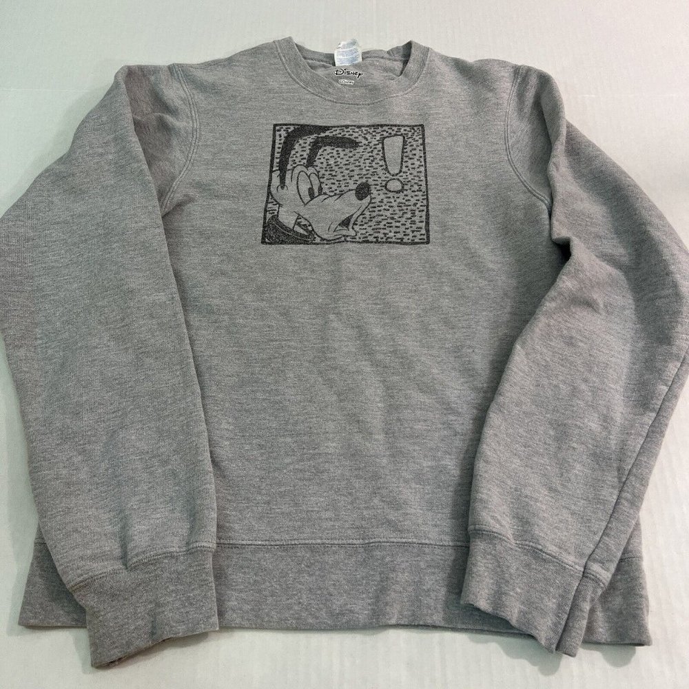 Disney Port & Company Pluto Grey Crew Pullover Sweater Small